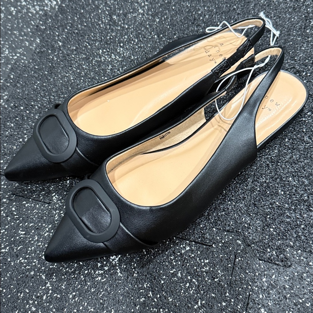 a.new day Jenny Women's Slingback Flats in black - Picture 2 of 9